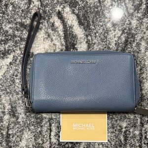 Michael Kors Slate Blue Leather Wallet